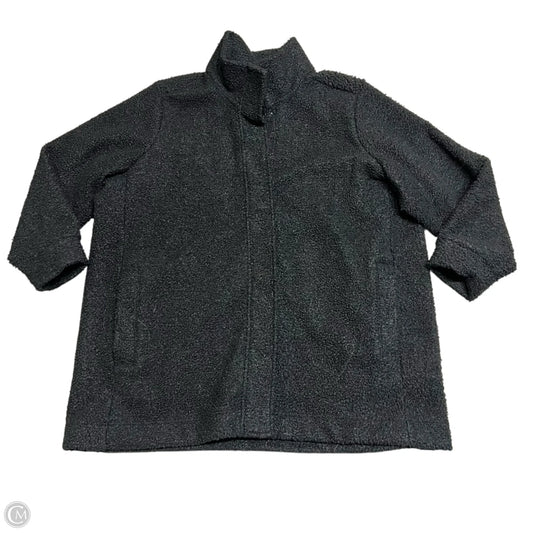 Coat Faux Fur & Sherpa By Lands End In Black, Size: 2x