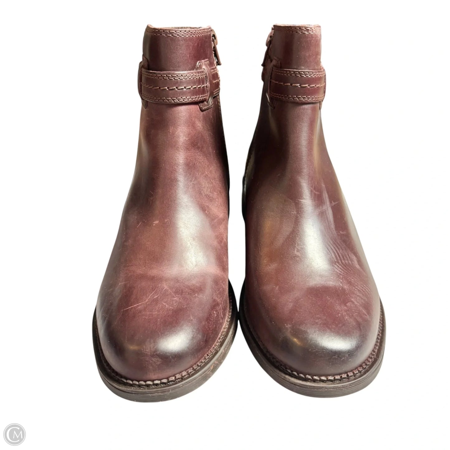 Boots Ankle Flats By Clarks In Brown, Size: 10