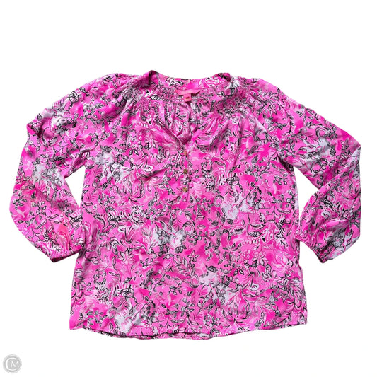 Top Long Sleeve Designer By Lilly Pulitzer In Pink, Size: L