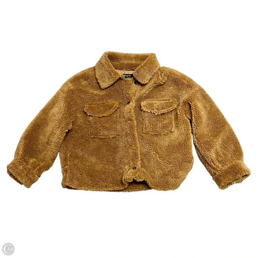 Coat Faux Fur & Sherpa By Ann Cai In Brown, Size: L
