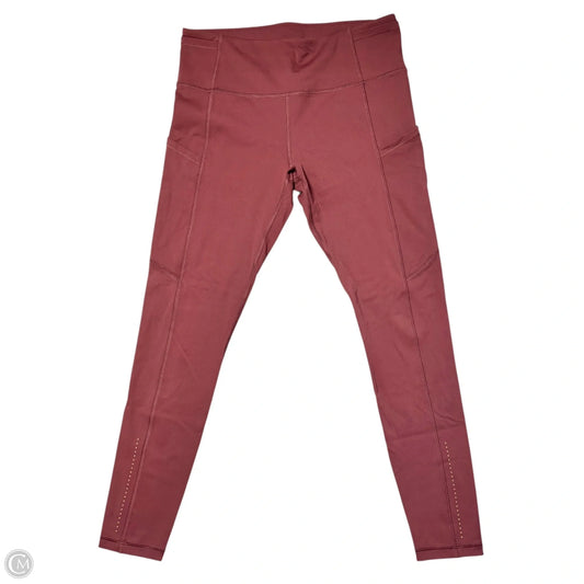 Athletic Leggings By Lululemon In Red, Size: Xl
