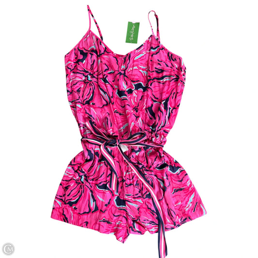 Romper Designer By Lilly Pulitzer In Blue & Pink, Size: Xl