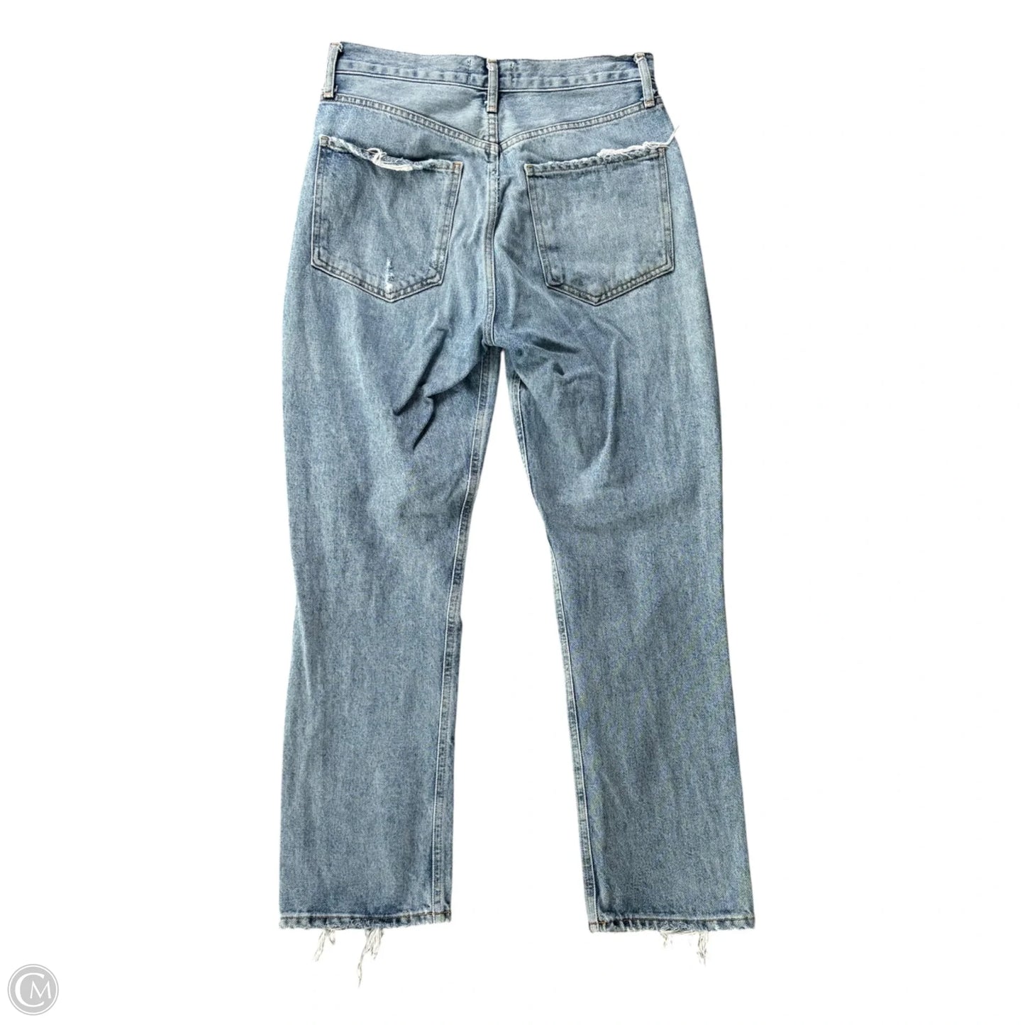 Jeans Straight By Agolde In Blue Denim, Size: 4