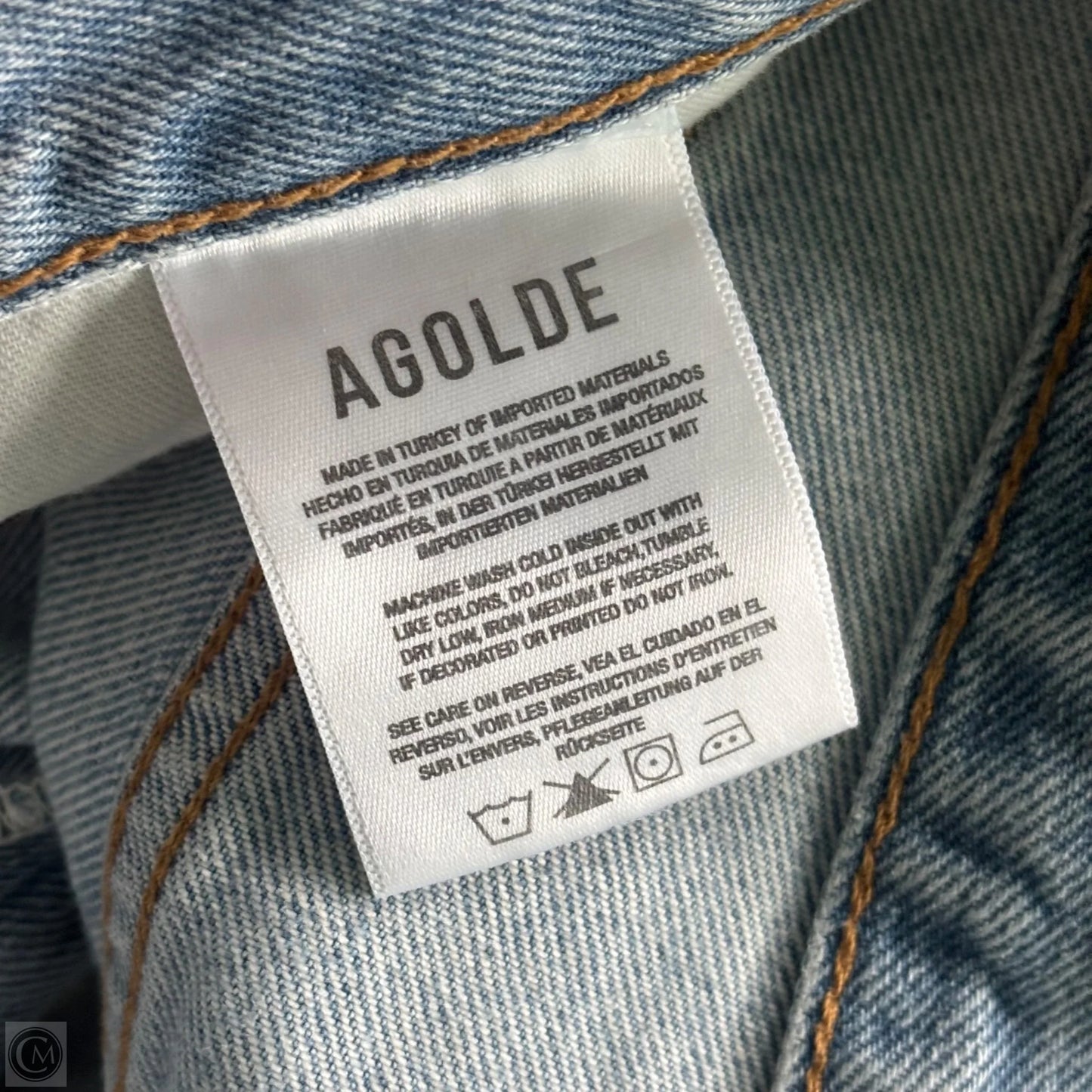 Jeans Straight By Agolde In Blue Denim, Size: 2