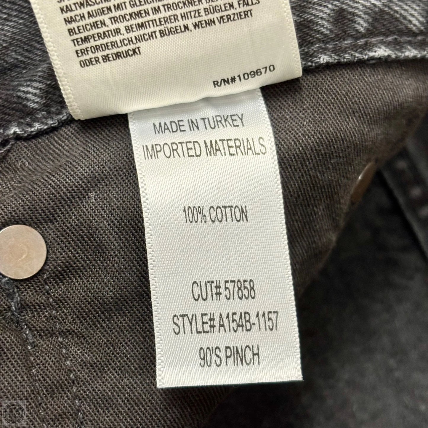 Jeans Straight By Agolde In Black Denim, Size: 4