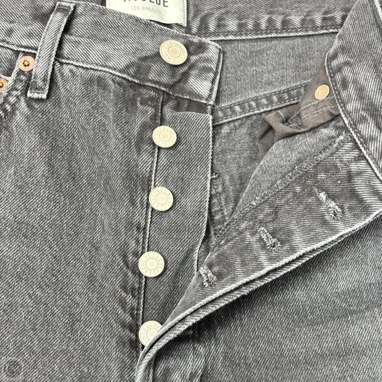 Jeans Straight By Agolde In Black Denim, Size: 4