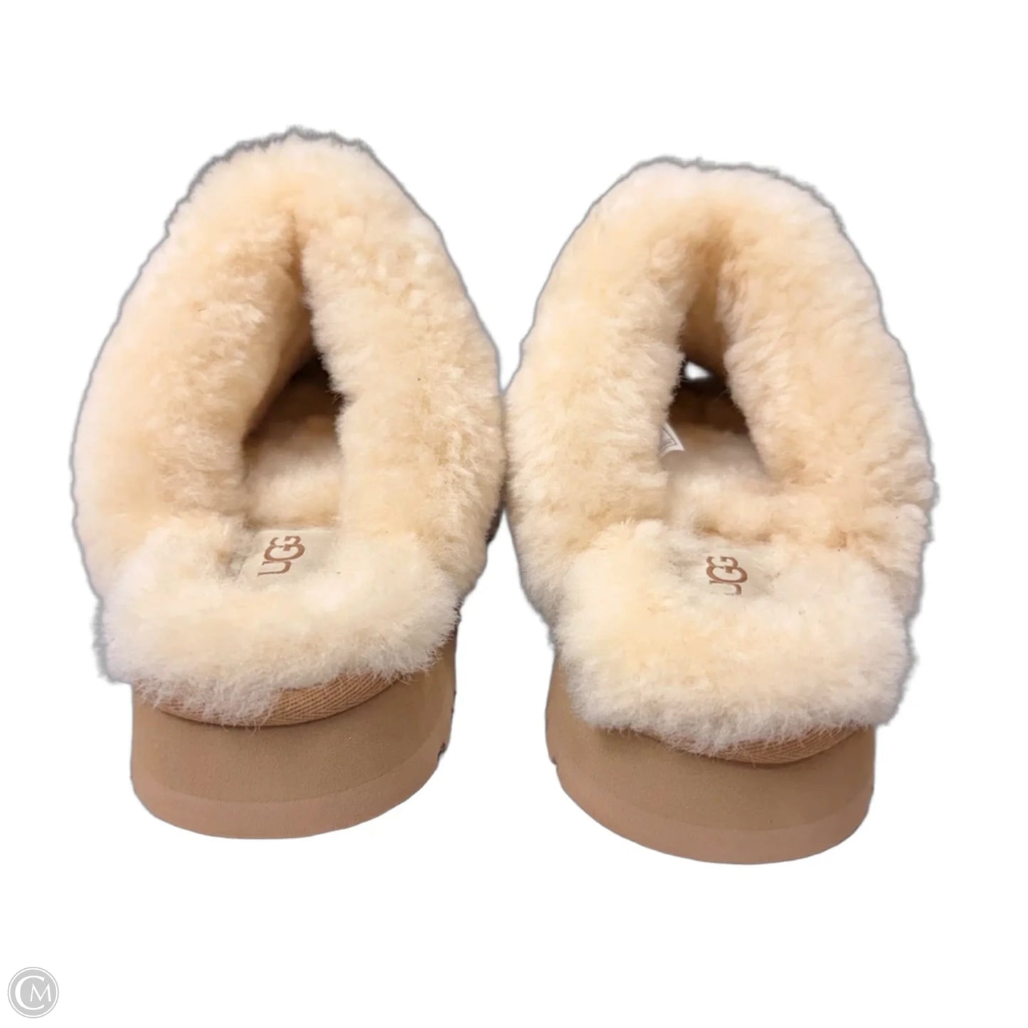 Slippers Designer By Ugg In Tan, Size: 7