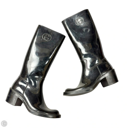 Boots Luxury Designer By Gucci In Black, Size: 7