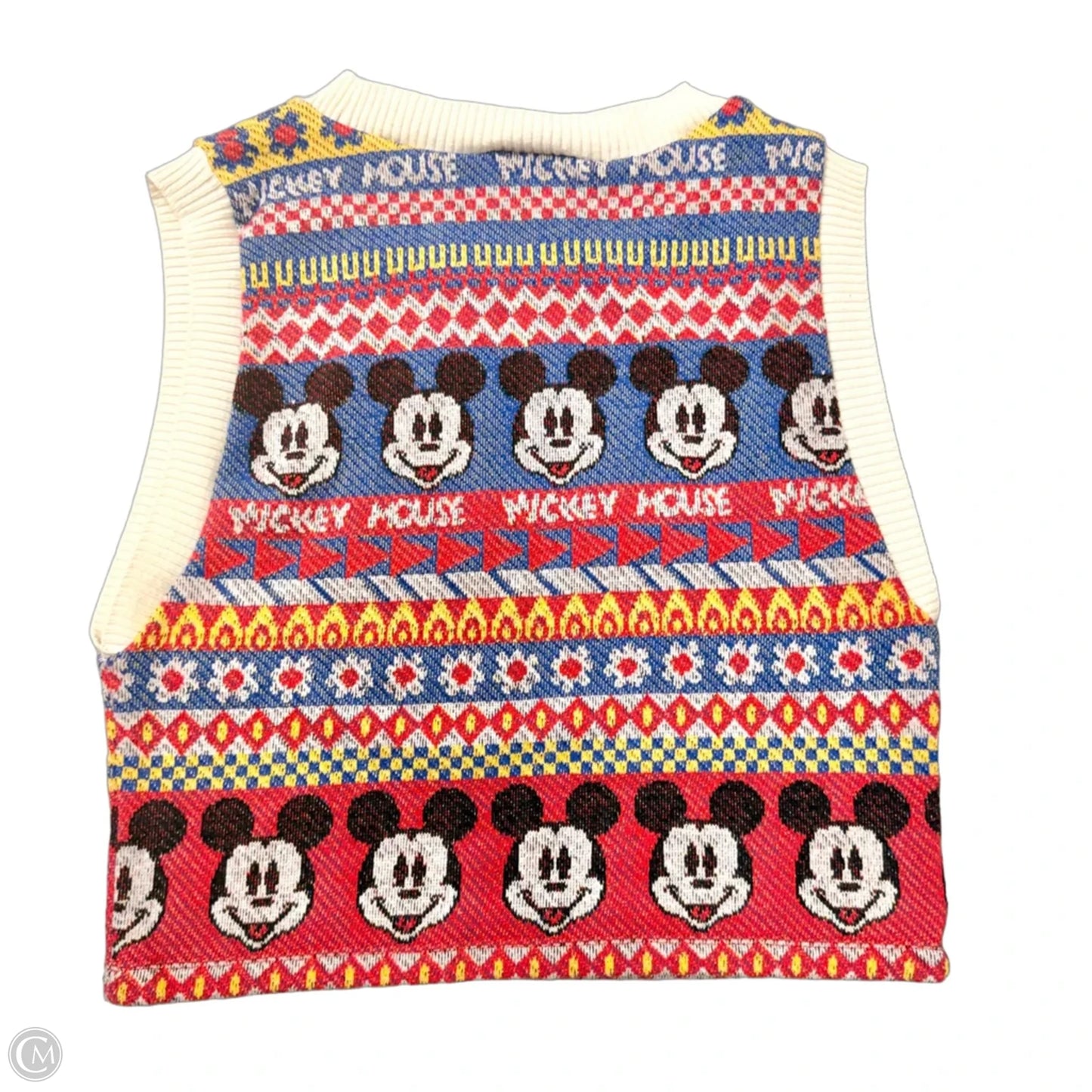Vest Sweater By Zara In Blue & Tan, Size: M