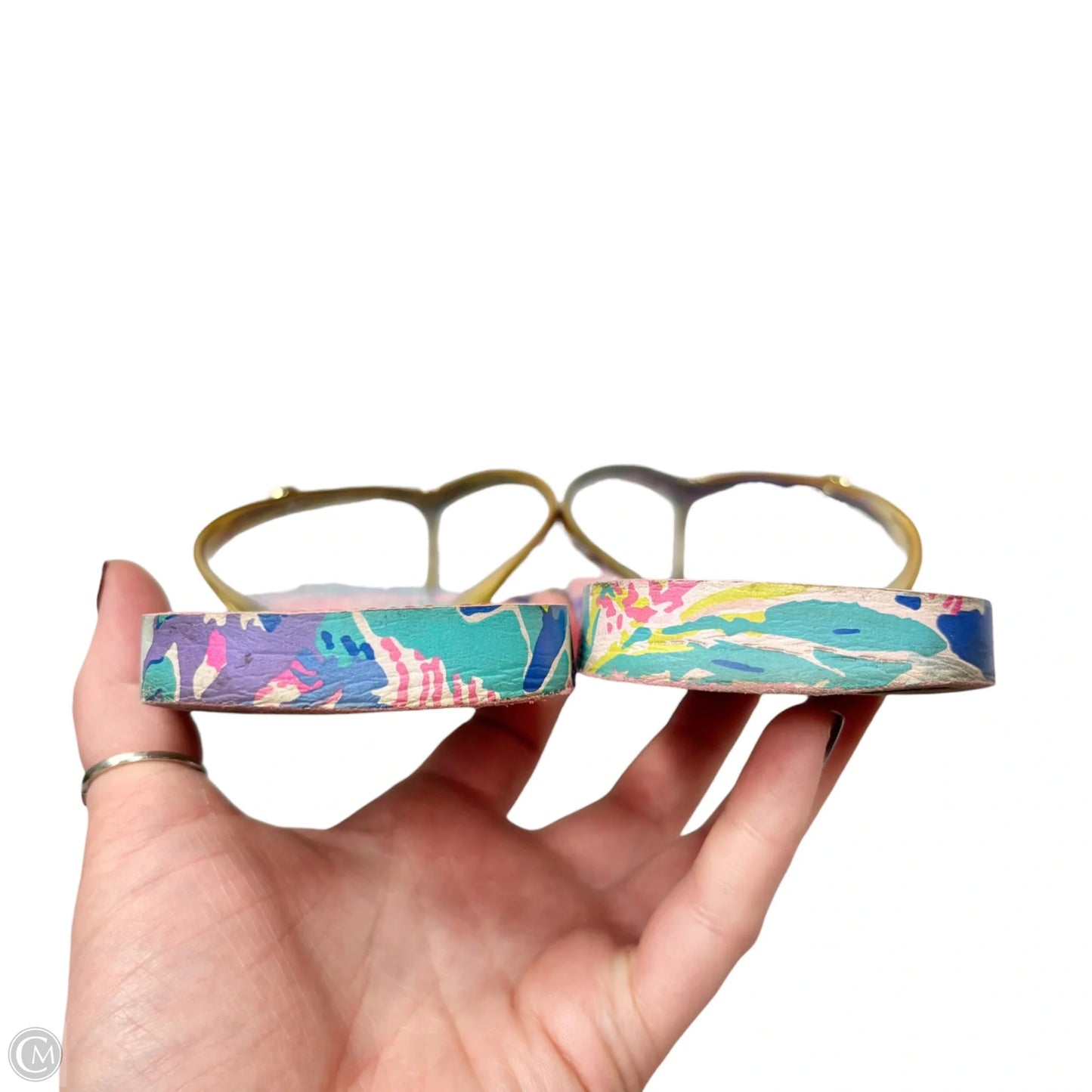 Sandals Designer By Lilly Pulitzer In Blue & Gold, Size: 7