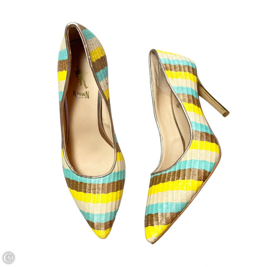 Shoes Heels Kitten By Krown In Striped Pattern, Size: 6.5