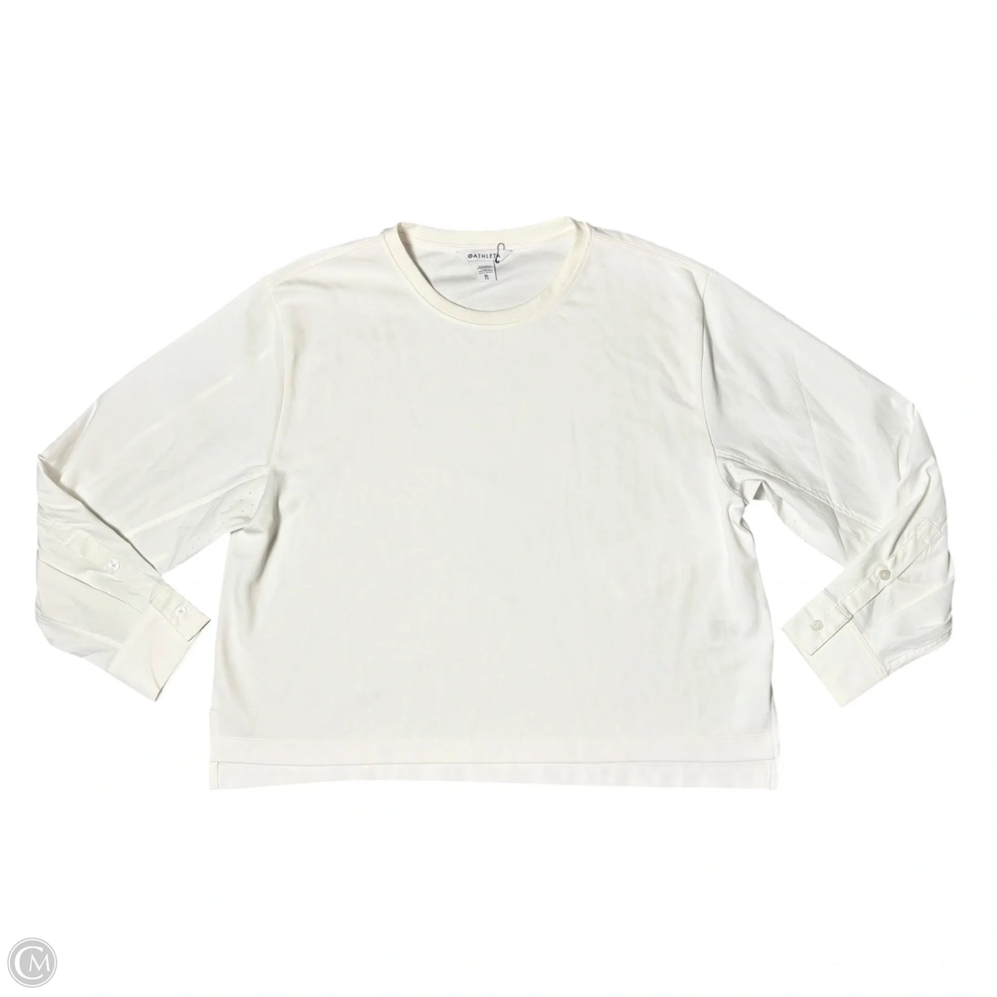 Athletic Top Long Sleeve Crewneck By Athleta In White, Size: Xl