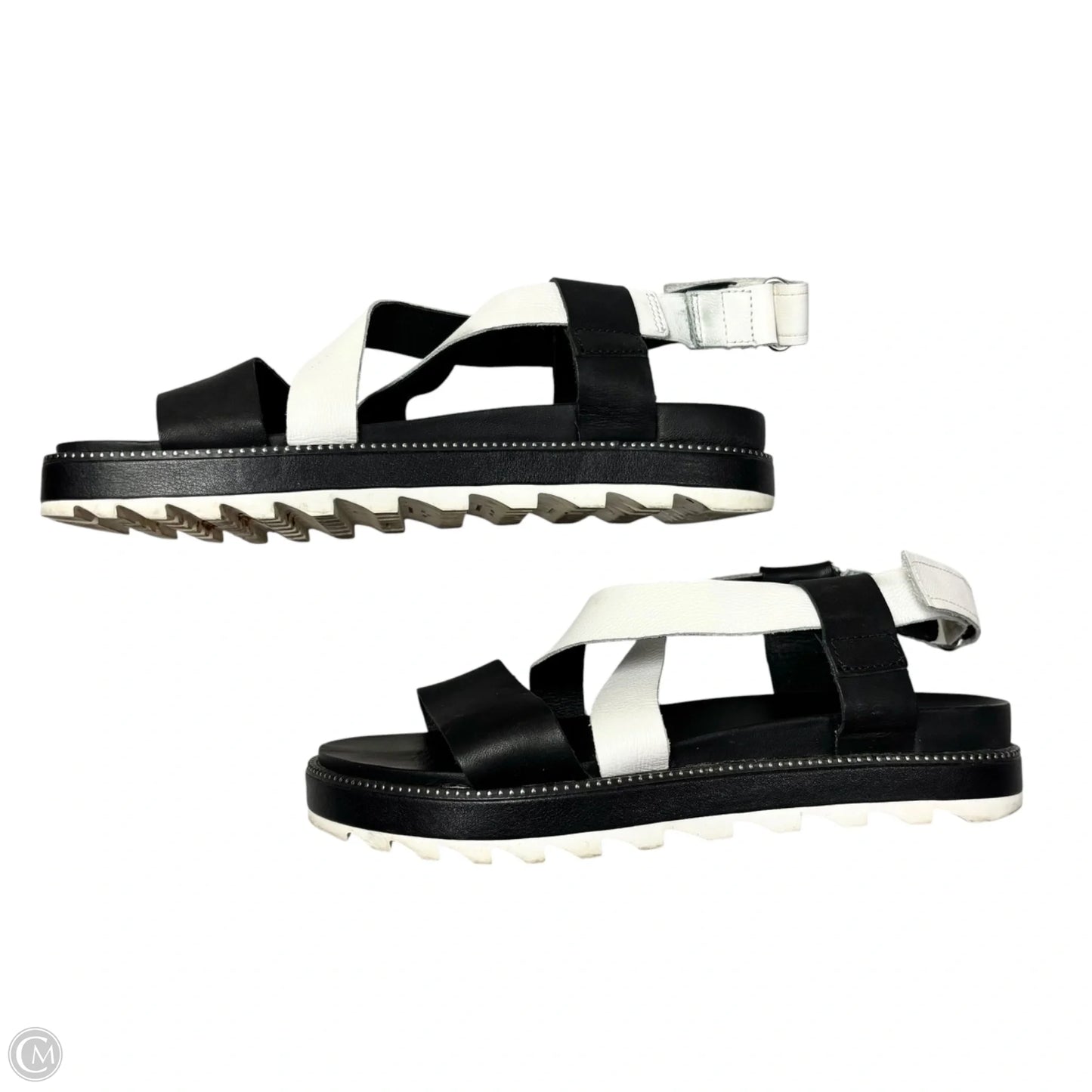 Sandals Flats By Sorel In Black & White, Size: 7.5