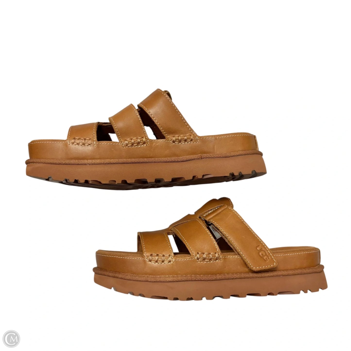 Sandals Designer By Ugg In Brown, Size: 8