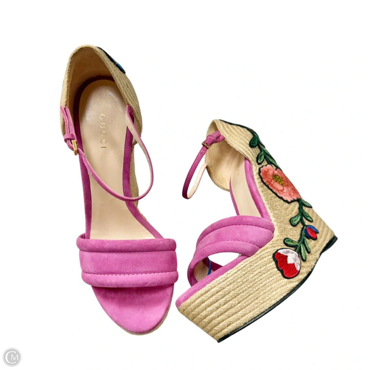 Shoes Luxury Designer By Gucci In Pink, Size: 7