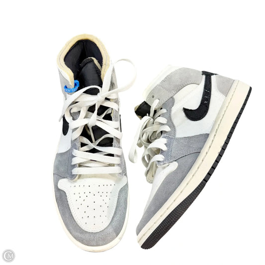 Shoes Luxury Designer By Jordan In Grey & White, Size: 9.5