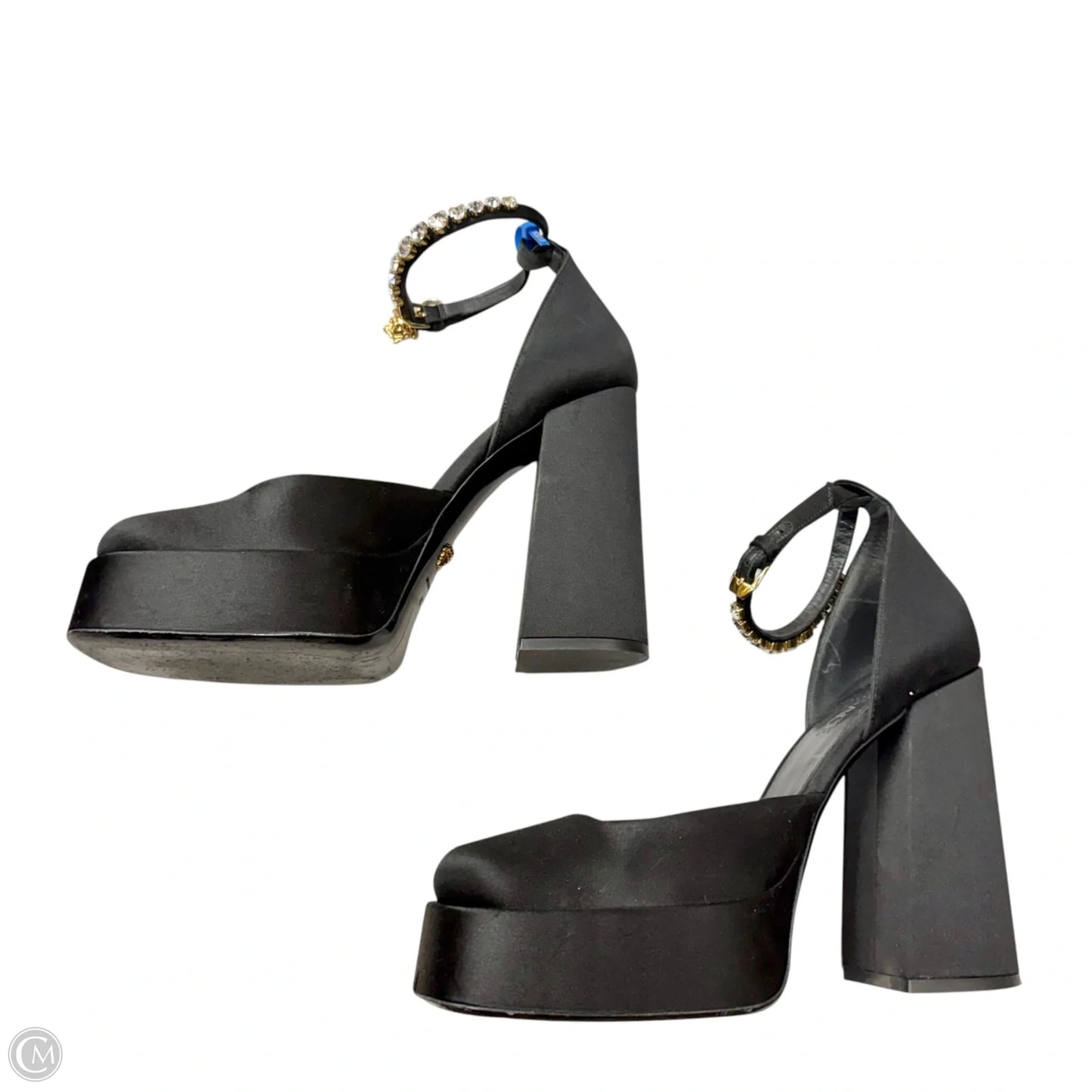 Shoes Luxury Designer By Versace In Black, Size: 10.5