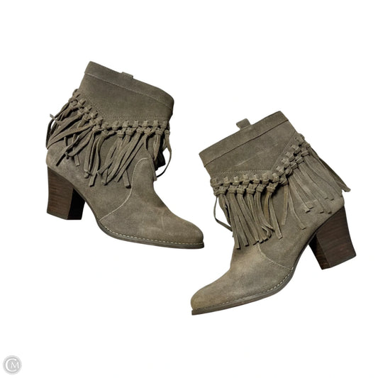 Boots Ankle Heels By Sticca In Grey, Size: 10