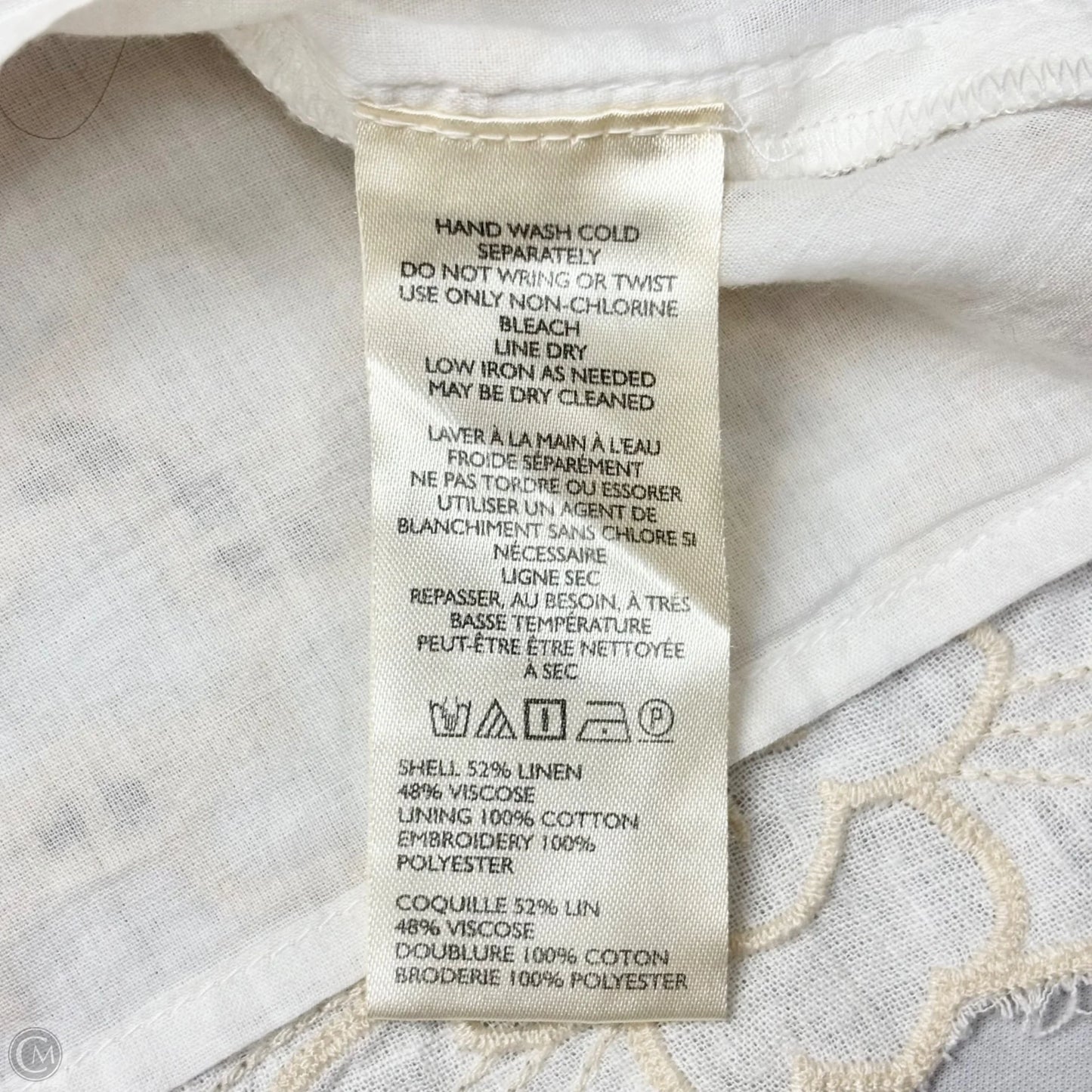 Top Short Sleeve By Anthropologie In Cream, Size: Xs