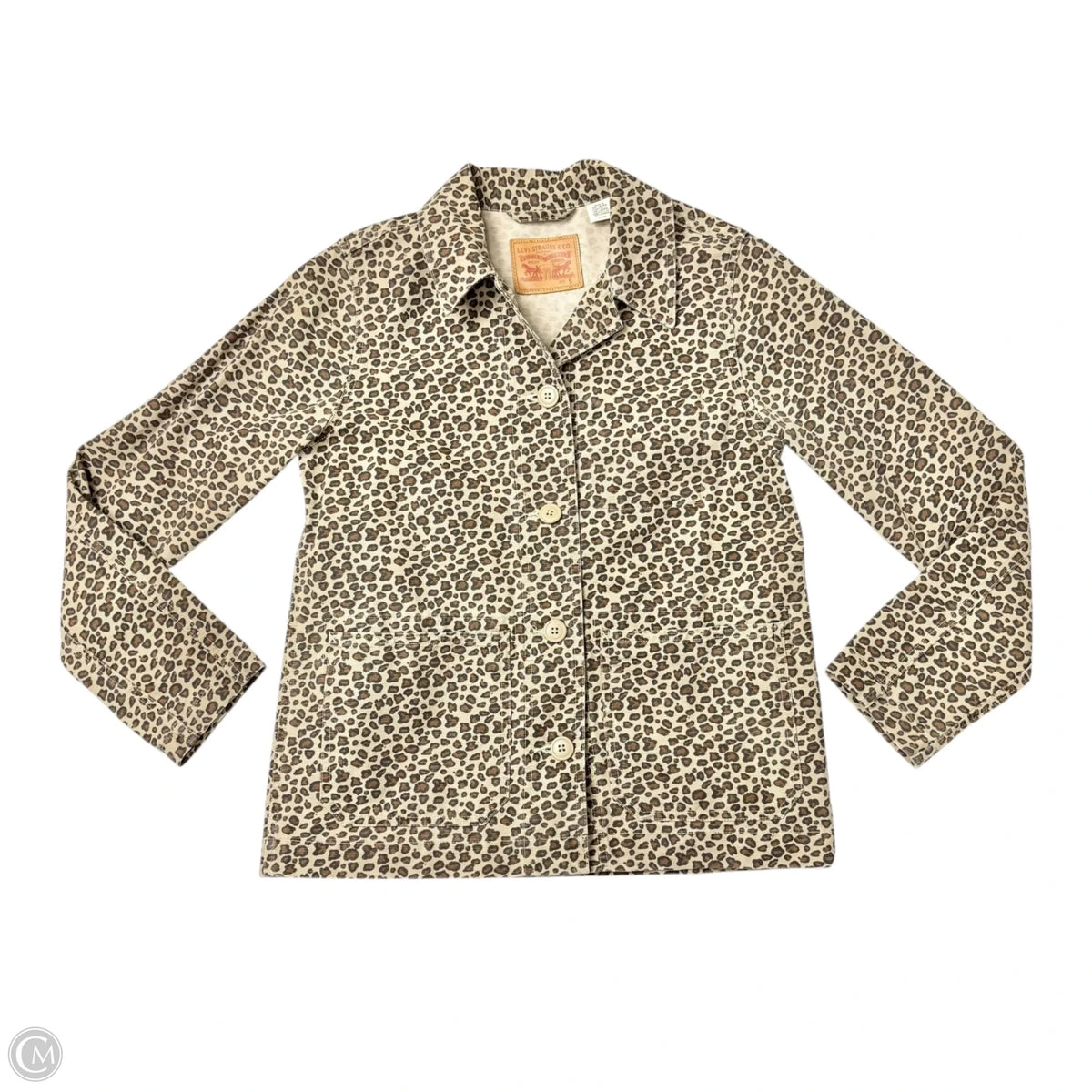 Jacket Denim By Levis In Leopard Print, Size: S