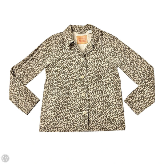 Jacket Denim By Levis In Leopard Print, Size: S