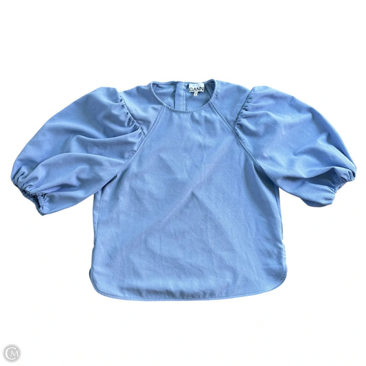 Top Long Sleeve By Ganni In Blue, Size: M