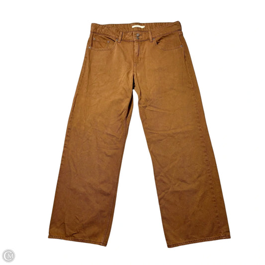 Jeans Wide Leg By Levis In Brown Denim, Size: 14