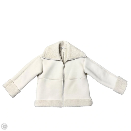 Jacket Faux Fur & Sherpa By Zara In Cream, Size: M
