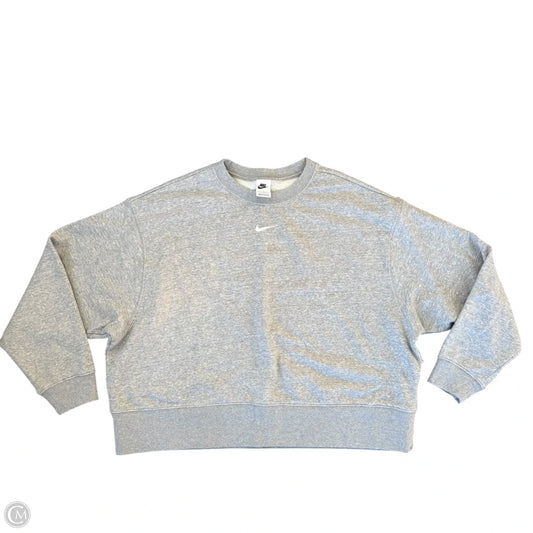 Sweatshirt Crewneck By Nike In Grey, Size: 1x