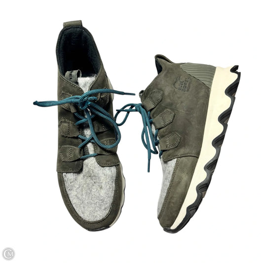 Shoes Sneakers By Sorel In Green & Grey, Size: 9