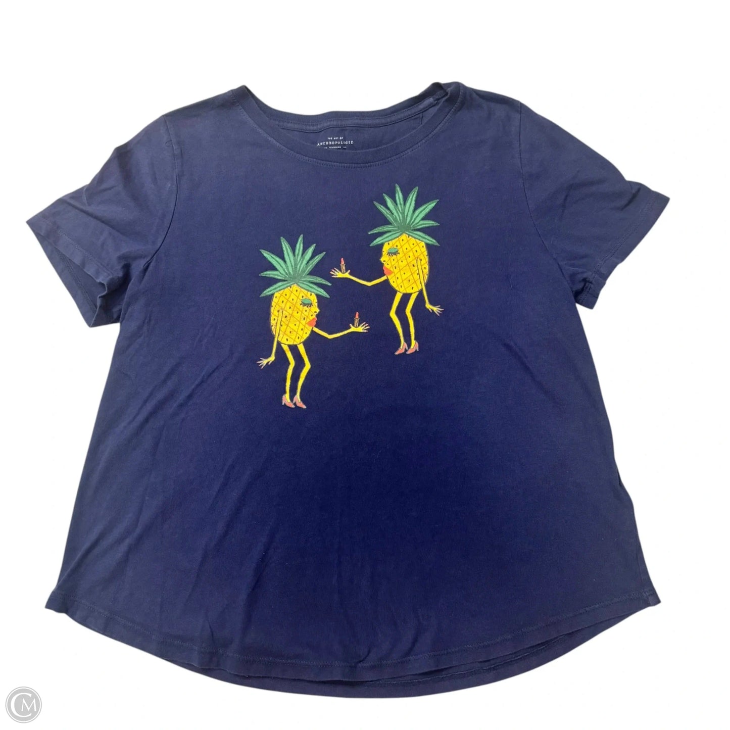 Top Short Sleeve By Anthropologie In Blue, Size: M