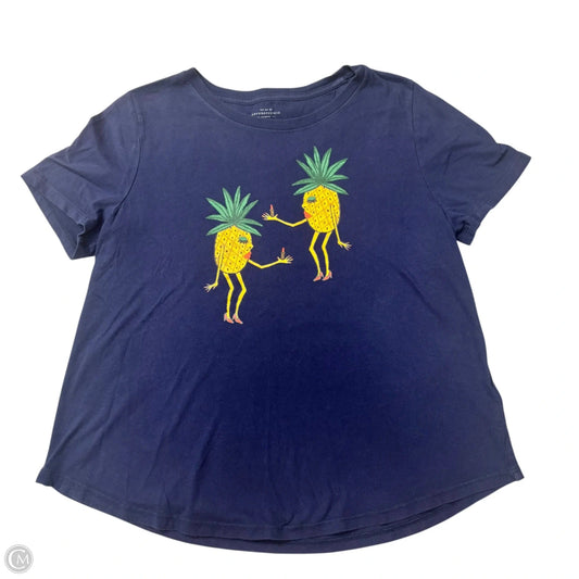 Top Short Sleeve By Anthropologie In Blue, Size: M