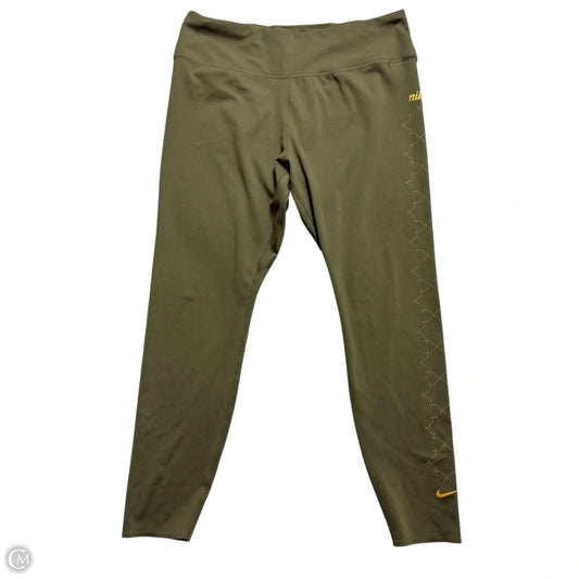 Athletic Leggings By Nike In Green, Size: Xl