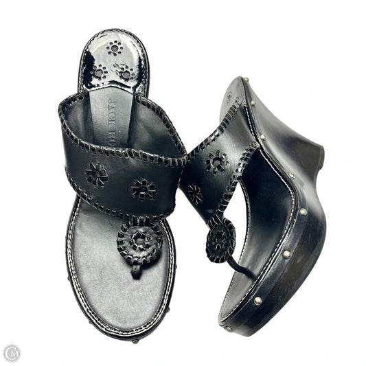 Sandals Heels Wedge By Jack Rogers In Black, Size: 10