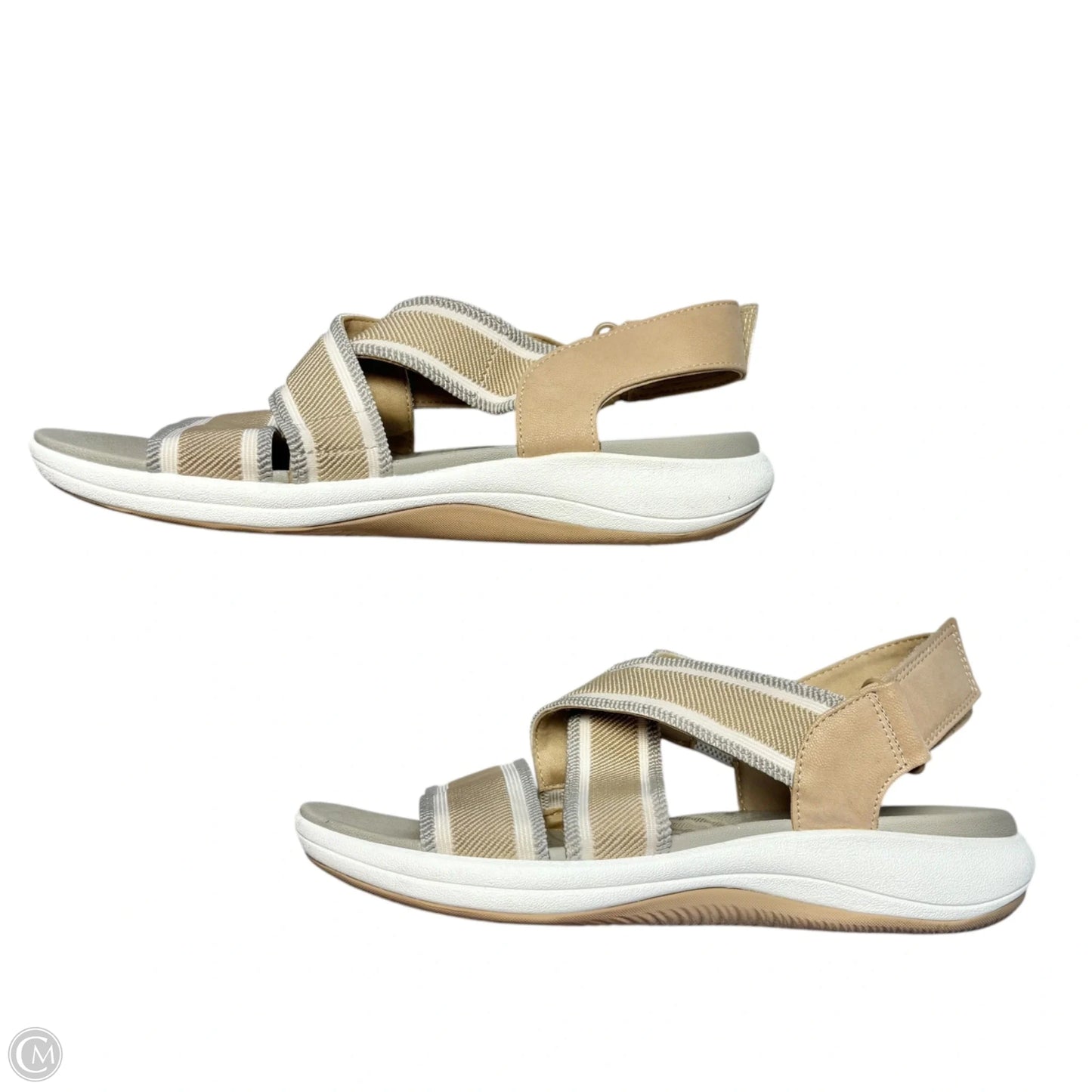 Sandals Flats By Clarks In Tan, Size: 9.5