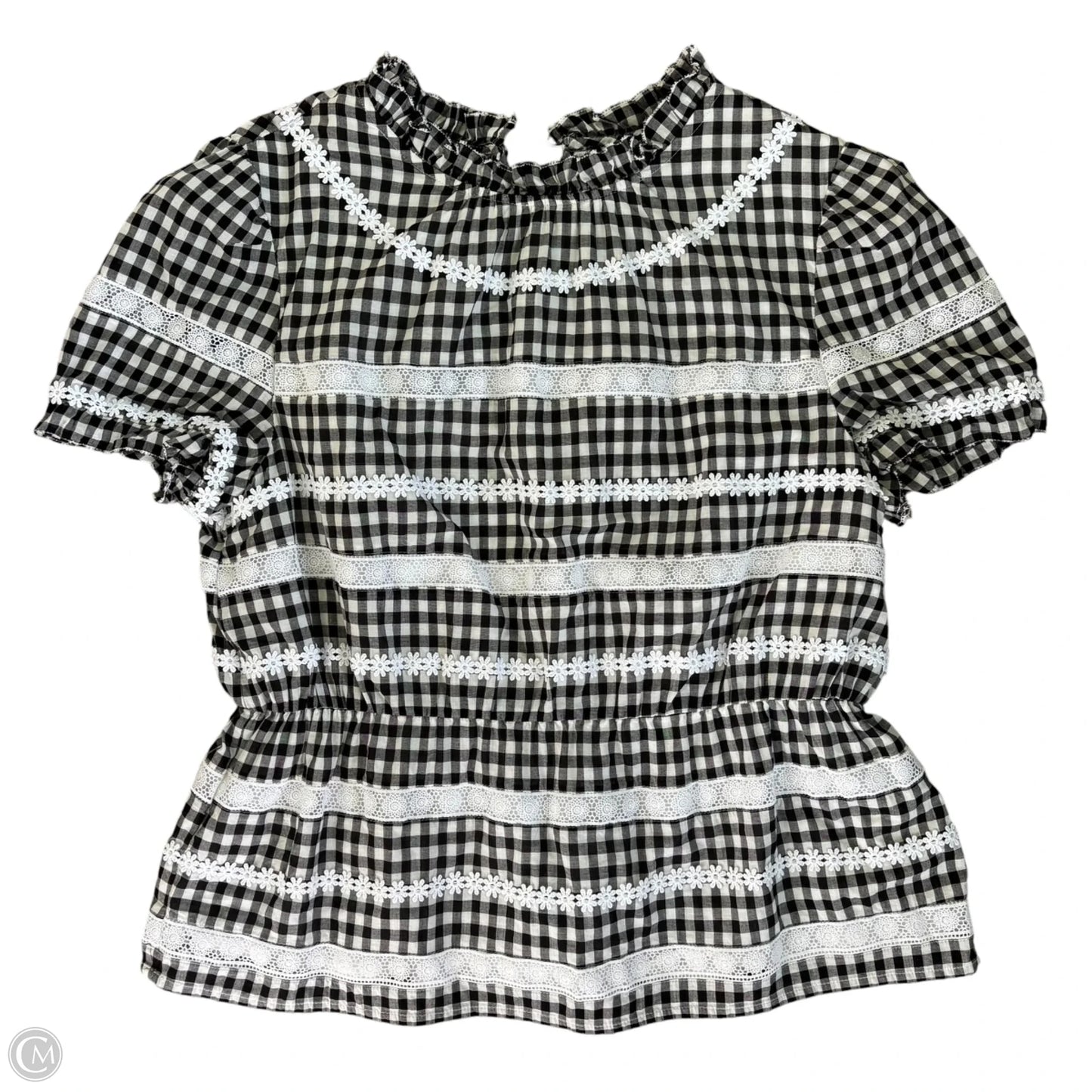 Top Short Sleeve By J. Crew In Plaid Pattern, Size: M