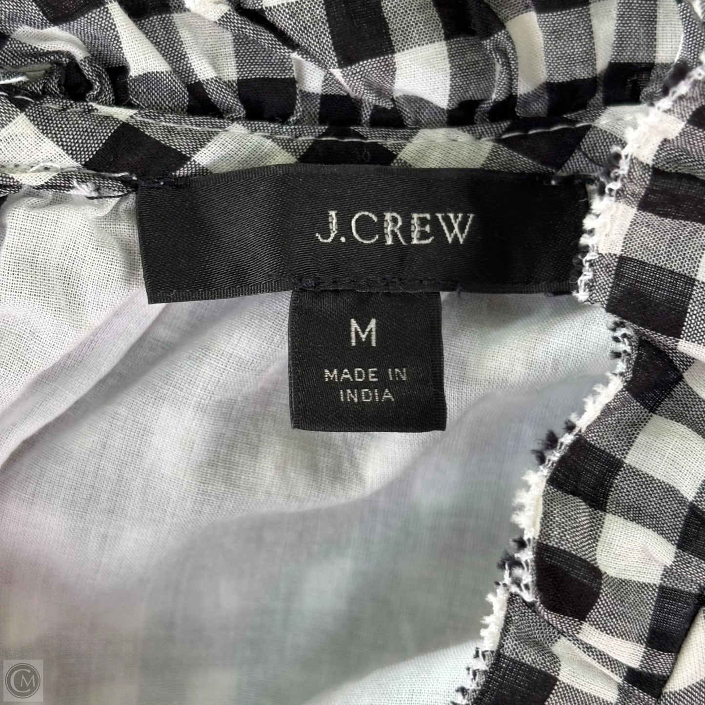 Top Short Sleeve By J. Crew In Plaid Pattern, Size: M