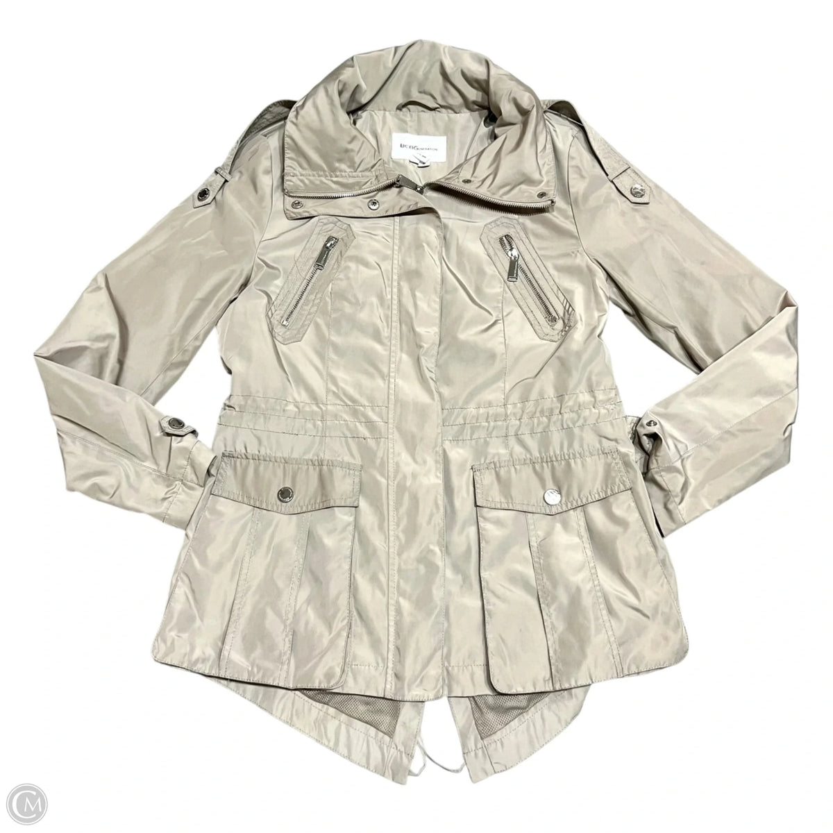 Coat Raincoat By Bcbgeneration In Tan, Size: M