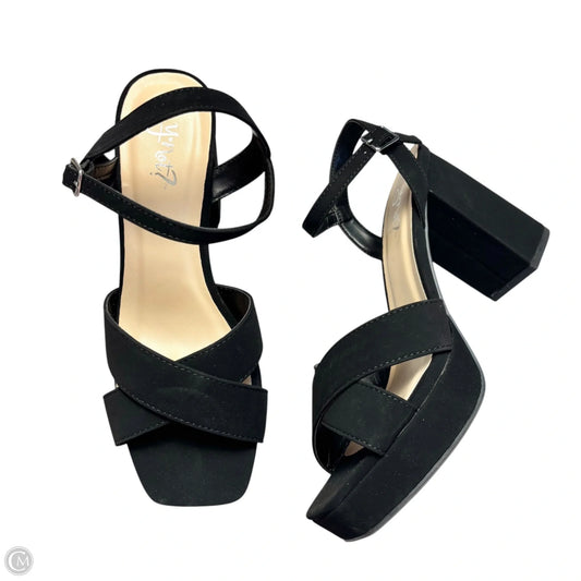 Sandals Heels Block By Y Not? In Black, Size: 7.5