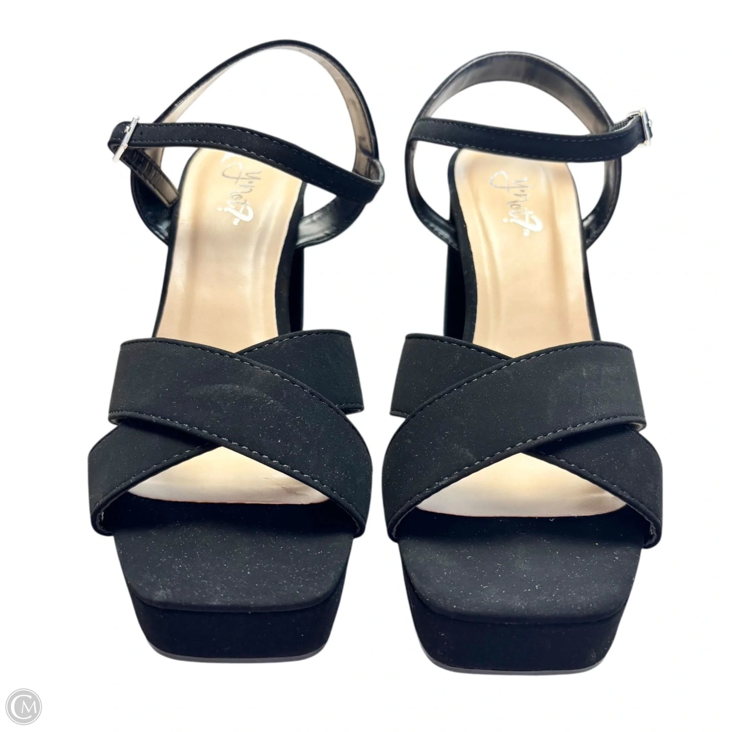 Sandals Heels Block By Y Not? In Black, Size: 7.5