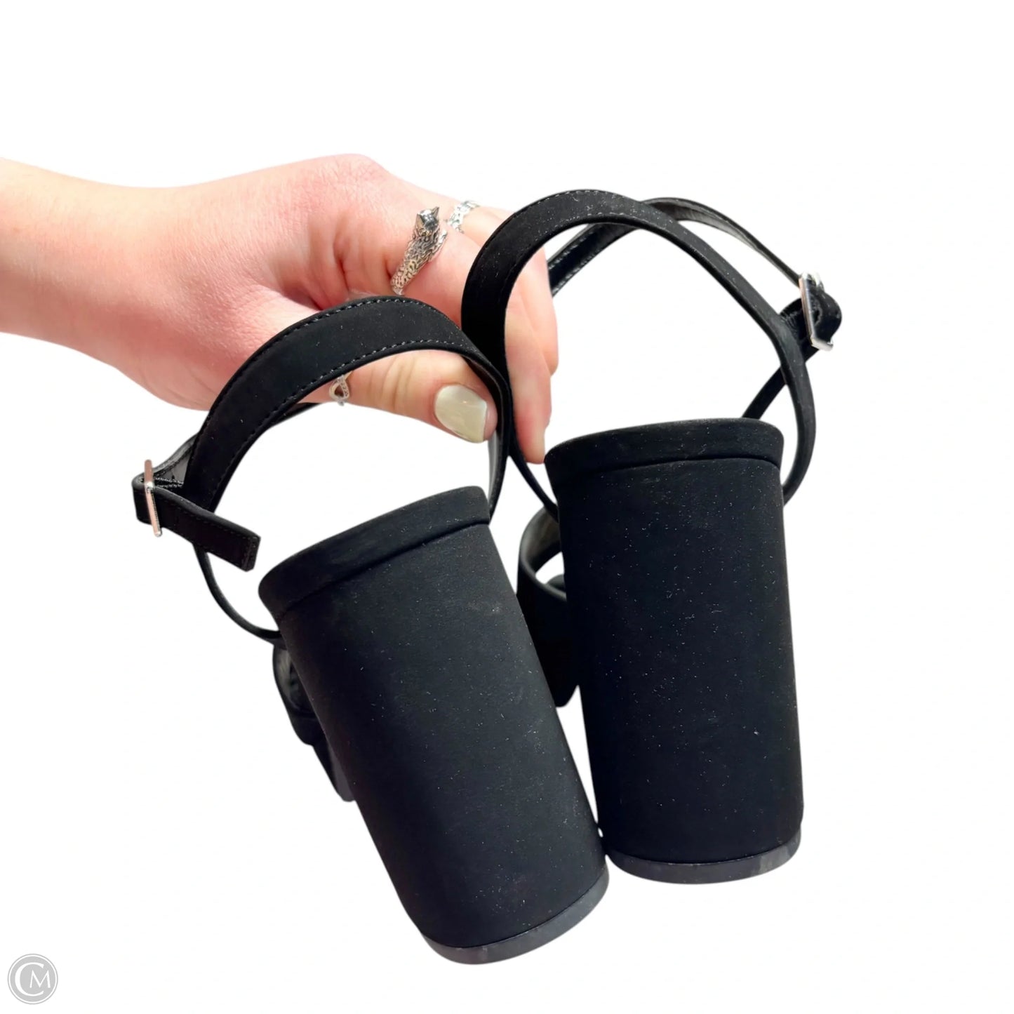 Sandals Heels Block By Y Not? In Black, Size: 7.5