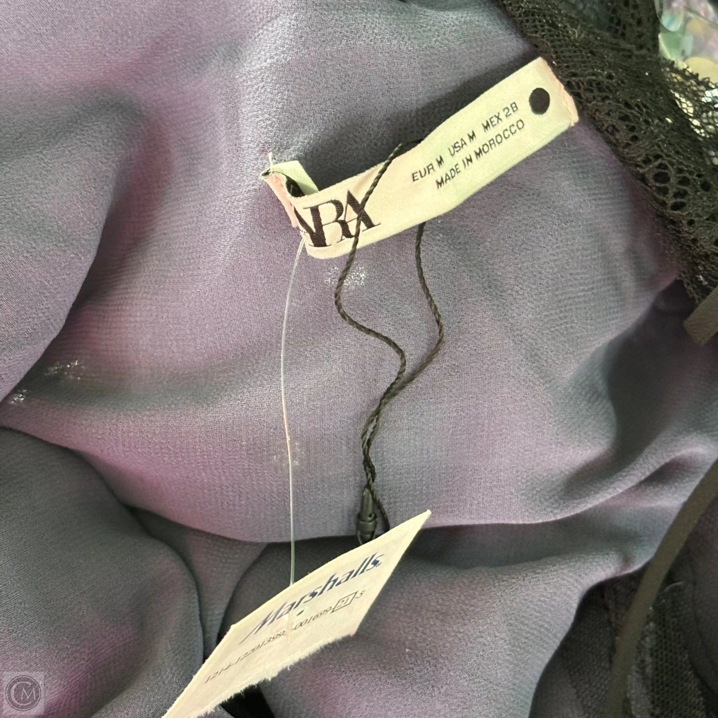 Dress Casual Midi By Zara In Black & Purple, Size: M