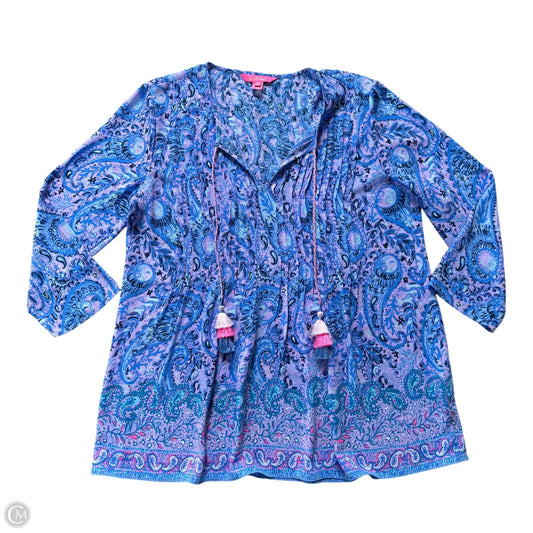 Top Long Sleeve Designer By Lilly Pulitzer In Blue, Size: M