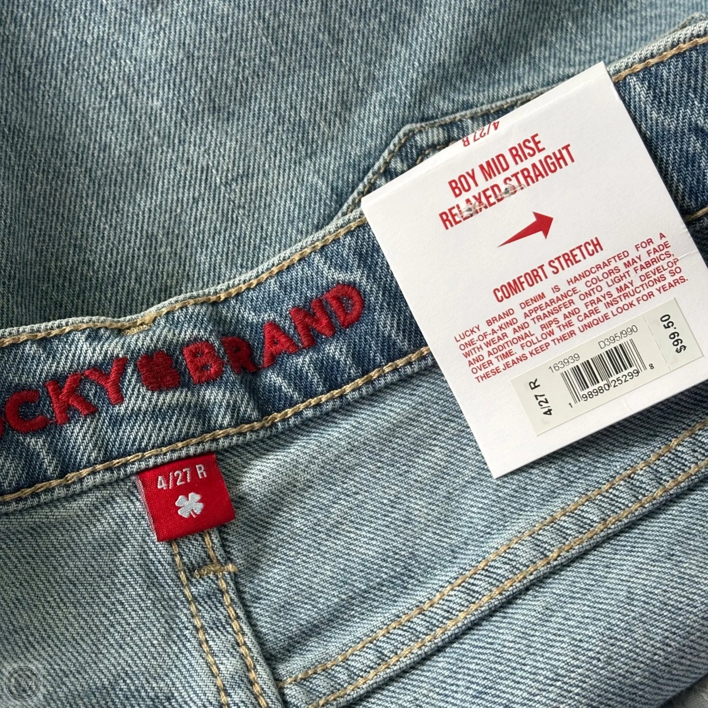 Jeans Straight By Lucky Brand In Blue Denim, Size: 4