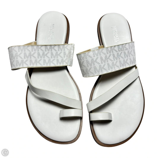 Sandals Flats By Michael By Michael Kors In Tan & White, Size: 7.5