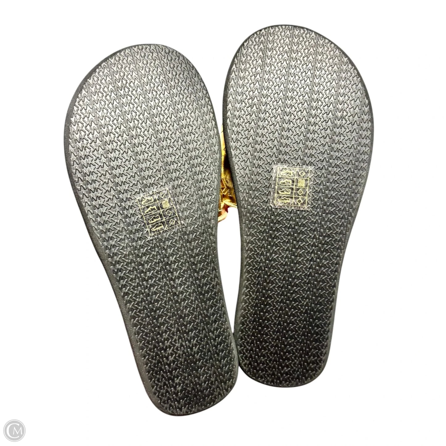 Sandals Flats By Michael By Michael Kors In Black & Gold, Size: 6