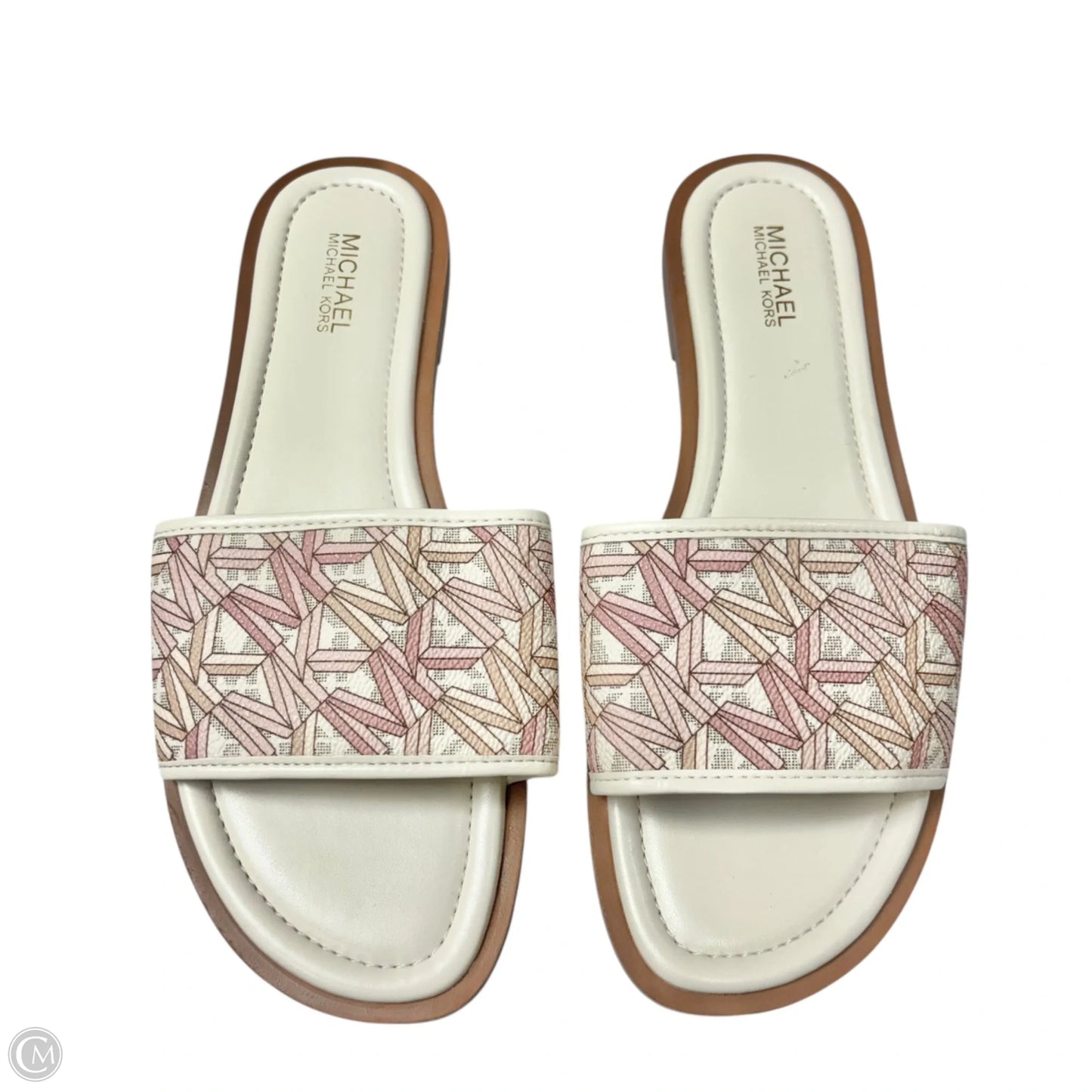 Sandals Flats By Michael By Michael Kors In Pink & Tan, Size: 6.5