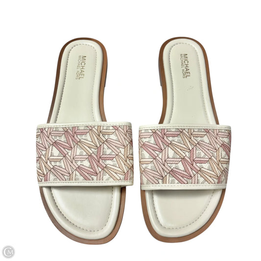 Sandals Flats By Michael By Michael Kors In Pink & Tan, Size: 6.5