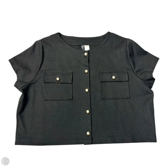 Top Short Sleeve By Divided In Black & Silver, Size: Xl