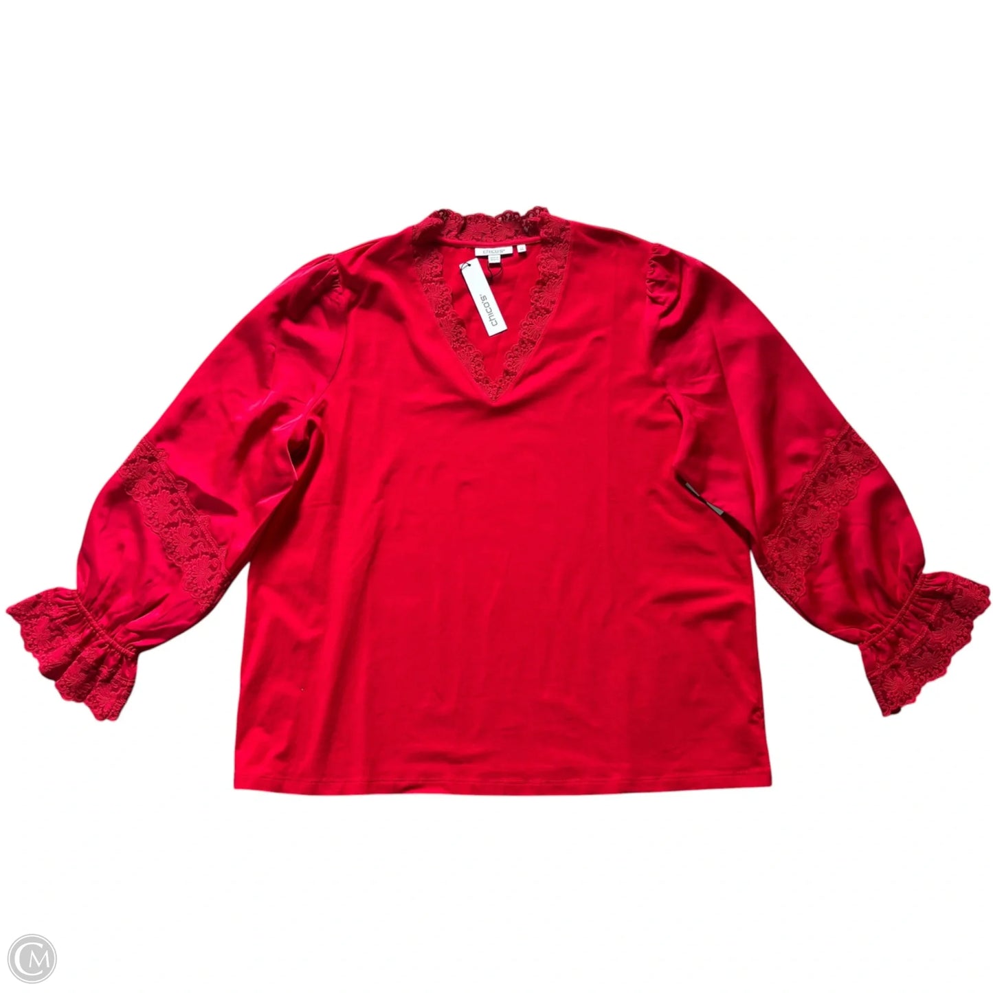 Top Long Sleeve By Chicos In Red, Size: 2x